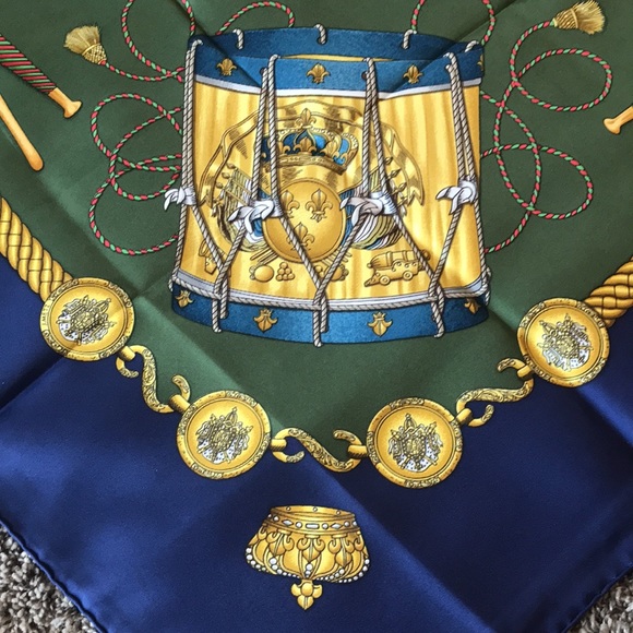 Authentic Hermes Carre 90 Silk Scarf “Les Tambours” - Picture 5 of 5
